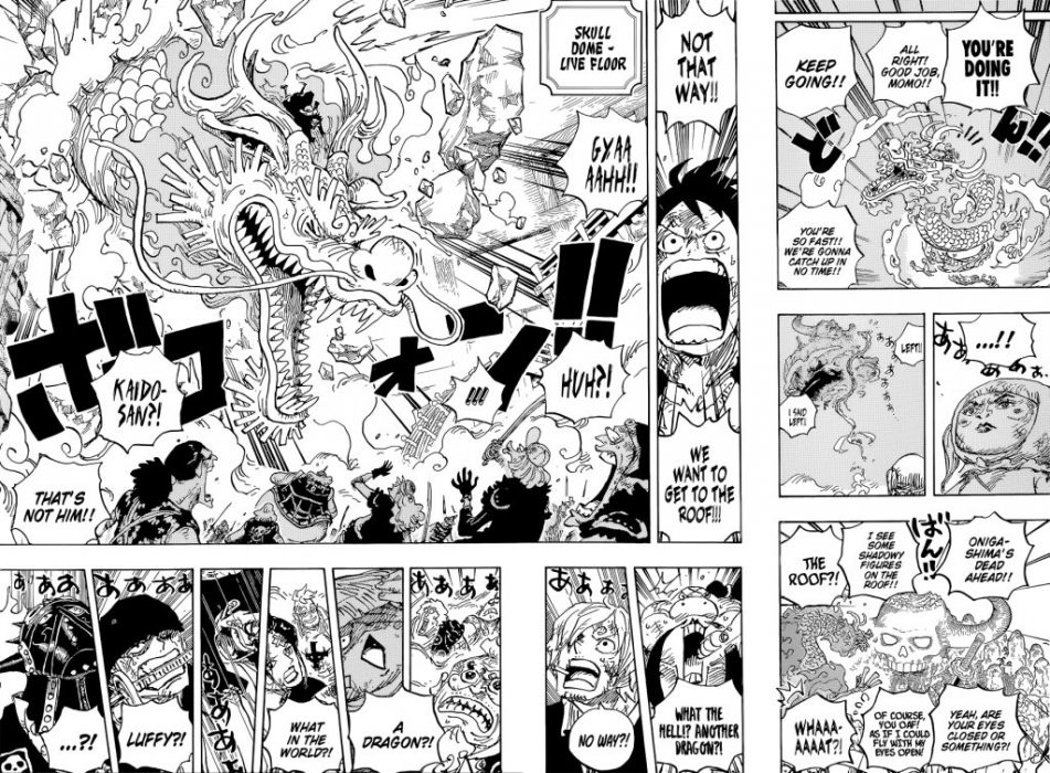Luffy and Kaido split the sky. One Piece Chapter 1026 - iFunny